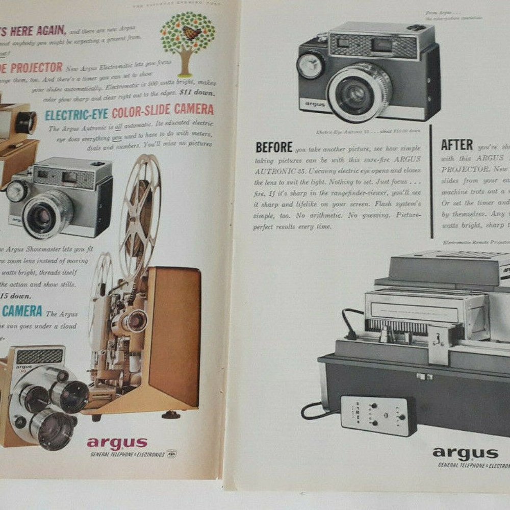 1960 Vintage Argus Camera Print Ad